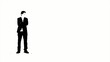 Vídeo : Standing black and white man blank background animation Standing black and white man blank background animation