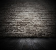 room with brick wall