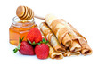 Crêpes à la confiture de fraises et miel