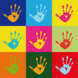 Quadro popart handprint Quadro popart handprint