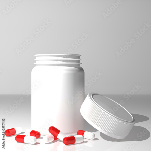 Illustration: capsules & jar capsules & jar