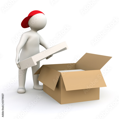 Illustration: 3D Man packing 3D Man packing