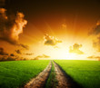 ground road and sunset