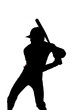 Silhouette baseball ready to swing
