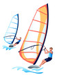 A pair of windsurfers at the competition
