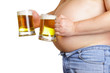 Man with two beer mugs