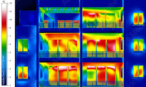 Illustration: Apartment building thermal imaging Apartment building thermal imaging