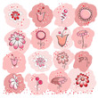 Collection of pink flowers - greeting card