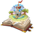 Magic world of tales, cartoon vector illustration