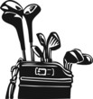Golf Bag and Clubs Vinyl Ready Vector Illustration Golf Bag and Clubs Vinyl Ready Vector Illustration