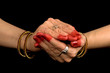 Samputa hasta of indian dance Bharata Natyam.