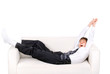 teenager wake up isolated on the white
