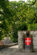Metal shield with the Danish flag on it Metal shield with the Danish flag on it