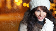 woman in night winter city