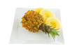 fresh raw pineapple and slices