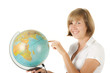 Woman with globe