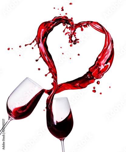 Photo: Two Glasses of Red Wine Abstract Heart Splash Two Glasses of Red Wine Abstract Heart Splash