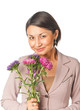 Beautiful young woman with a bouquet of flowers Beautiful young woman with a bouquet of flowers
