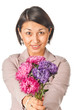 Beautiful young woman with a bouquet of flowers Beautiful young woman with a bouquet of flowers