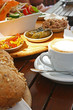 The breakfast in the restaurant The breakfast in the restaurant