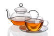 Cup of tea with teapot