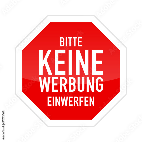 Vektor: stop-schild bitte keine werbung einwerfen I stop-schild bitte keine werbung einwerfen I