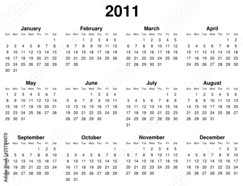 simple editable calendar for year 2011