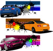 Three grunge Banners with cars. Vector illustration Three grunge Banners with cars. Vector illustration