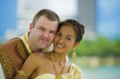 caucasian and asian couple