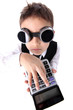 hard time in learning - boy with calculator hard time in learning - boy with calculator