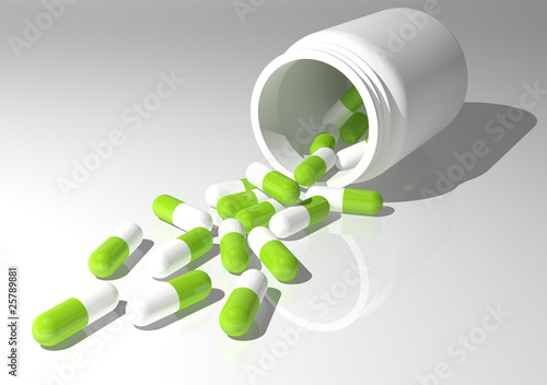 Illustration: capsules out of jar capsules out of jar
