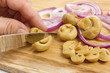 sliced mushrooms and onions