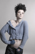 Young woman in knitted sweater Young woman in knitted sweater