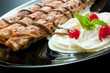 Pancakes with cream and chocolate