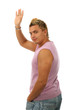 man wave goodbye