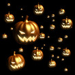 Halloween pumpkin floating