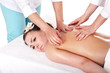 Young woman having thai massage. Young woman having thai massage.
