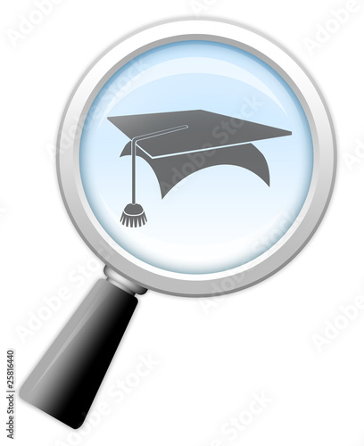 Illustration: Magnifying Glass Icon "Education" Magnifying Glass Icon "Education"