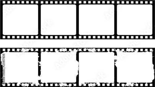 Vector: Isolated new and aged filmstrip frame - vector Isolated new and aged filmstrip frame - vector