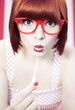 Girl with chewing gum