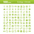 100 Strocked Icons - Ecology and Climate Set
