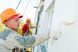 builder facade painter at work