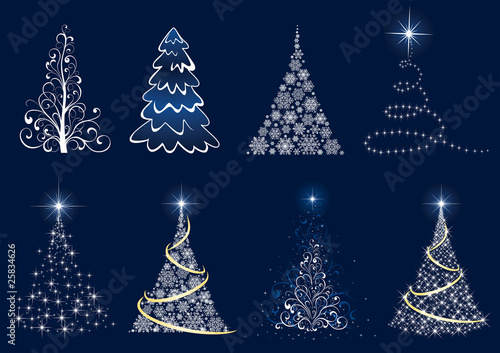 Vector: Set of Christmas tree Set of Christmas tree