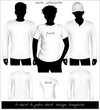 Men's white t-shirt and polo shirt template