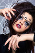 spider girl and spider Brachypelma smithi