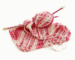 Pink and white Hand Knitted