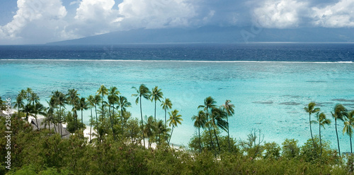 Photo: beach and lagoon in French Polynesia beach and lagoon in French Polynesia