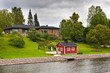 Luxury house in finland with sauna near the river.