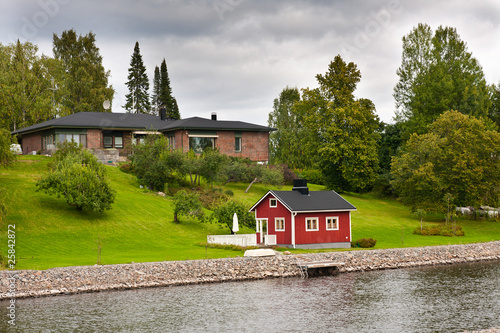 Photo: Luxury house in finland with sauna near the river. Luxury house in finland with sauna near the river.