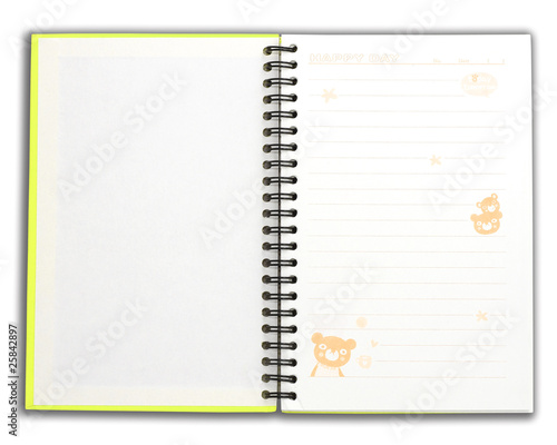 cartoon open notebook